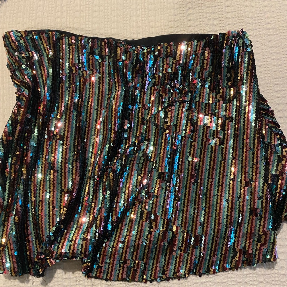 Free people sparkly strapless top